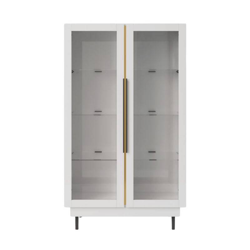 Biała witryna Dancan ARTEMISA ze złotymi dodatkami 1 szt.