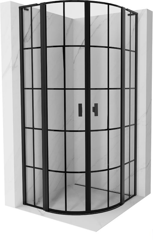 Kabina prysznicowa Mexen Mist L czarna kratka 80x80 cm - 8A32L-080-080-70-77 1 szt.