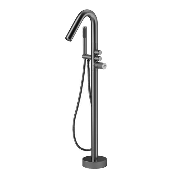 Bateria wannowa Lauferi VERGO mosiężna wolnostojąca grafitowa gungrey retro 1 szt.