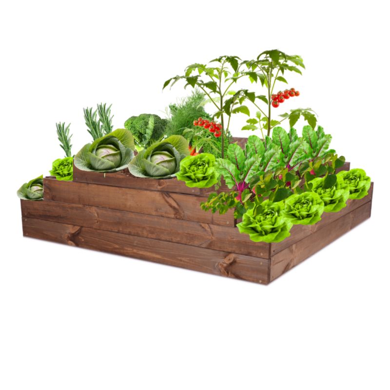 Skrzynia warzywna MODO24 regulowana donica 36x117x120 cm brązowe impregnowane drewno 1 szt