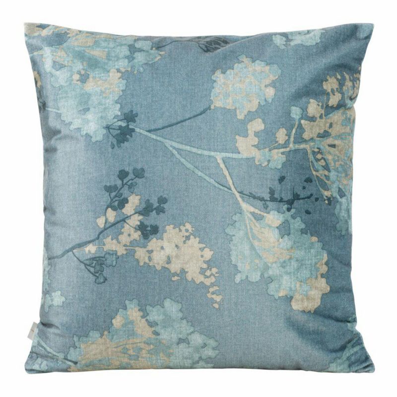 Poszewka Andy Eurofirany dekoracyjna na poduszkę 40x40 cm Gałązki Retro Niebieska 1 szt.