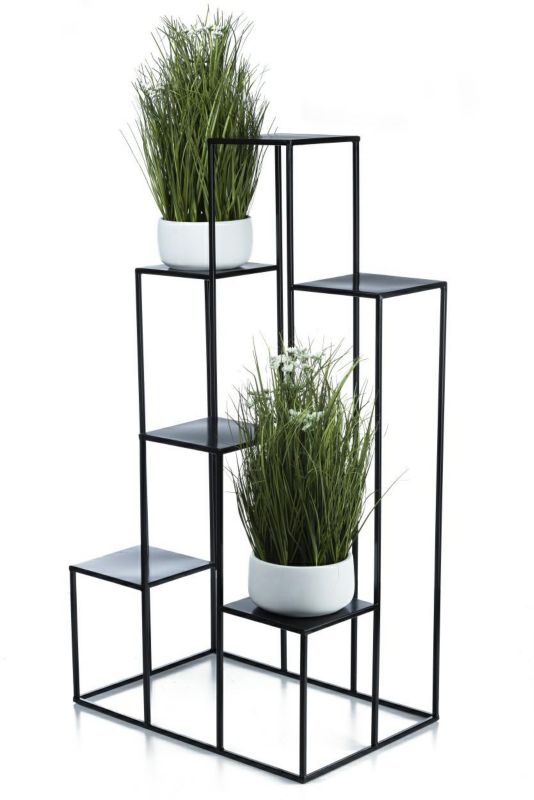 Kwietnik stojący HowHomely Metalowy Czarny 60x40x110 cm 1 szt.
