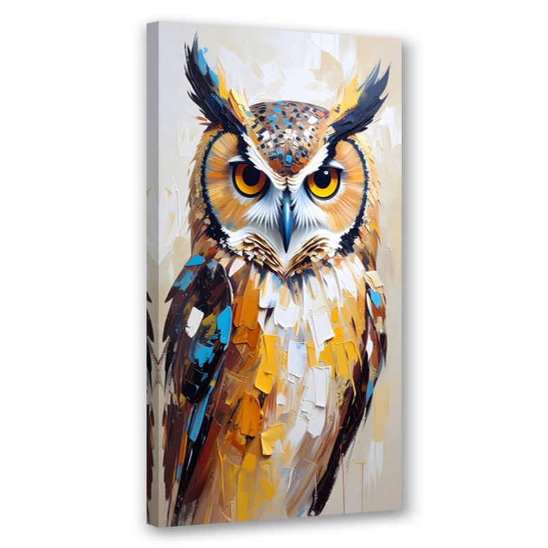 Obraz na płótnie do salonu biura Feeby Sowa Ptak Przyroda jak malowany 60x120cm 1szt