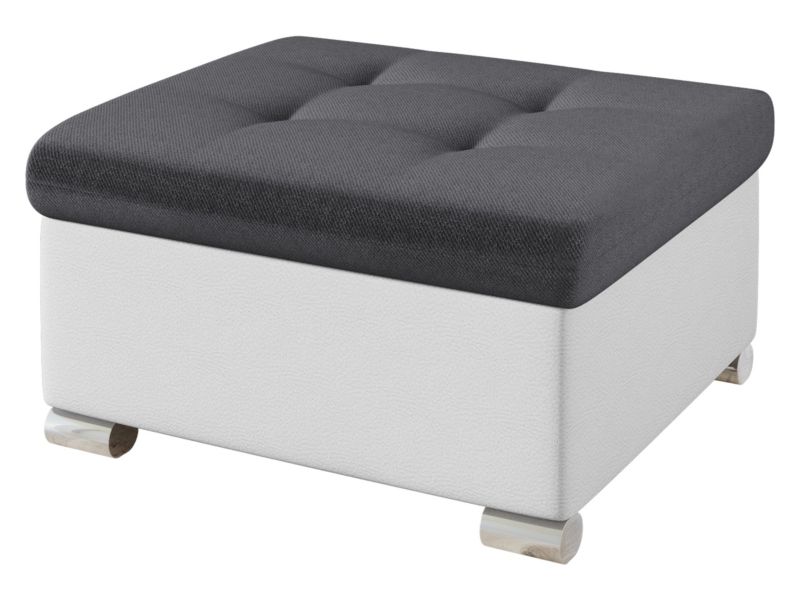 Pufa MIRJAN 24 Niko Mała biała ekoskóra/stalowy szary 1 szt.