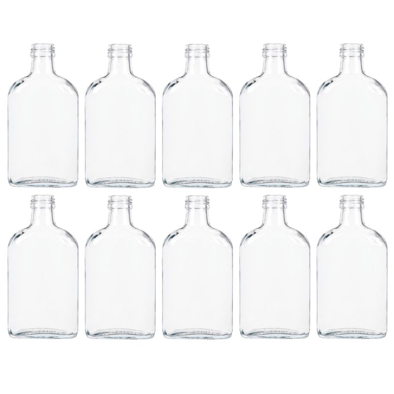 Butelki szklane MODO24 200 ml piersiówka do kieszeni fi 28 bez nakrętek 10 szt.