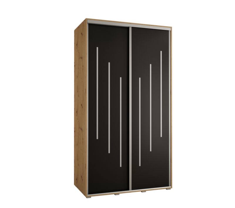 Szafa przesuwna Abiks DAVOS 8 wysoka szer.130cm gł.60cm artisan/czarny/srebrny 1szt.