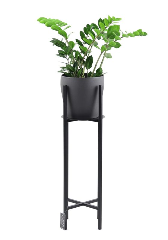 Kwietnik stojący JAKPOL Portis Loft 80cm metalowy czarny 1 szt.