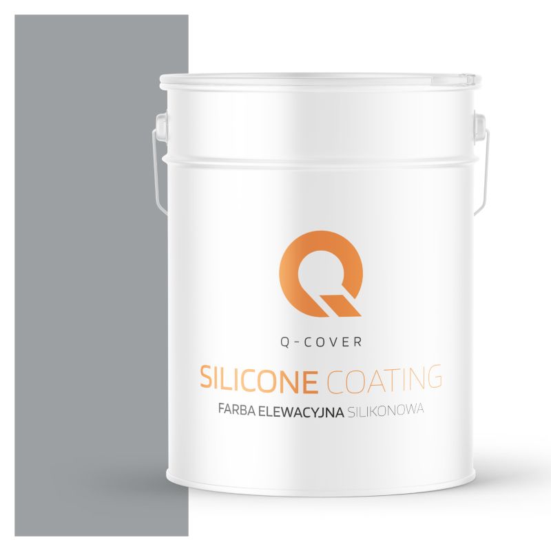 Farba Elewacyjna Silikonowa Fasadowa Q-Cover Szary z odcieniem niebeskiego F243 10L
