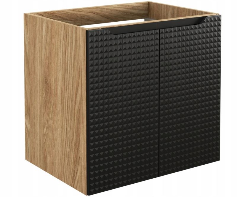 Szafka łazienkowa Furnidea 60 cm pod umywalkę czarna dąb Luxor 1 szt.