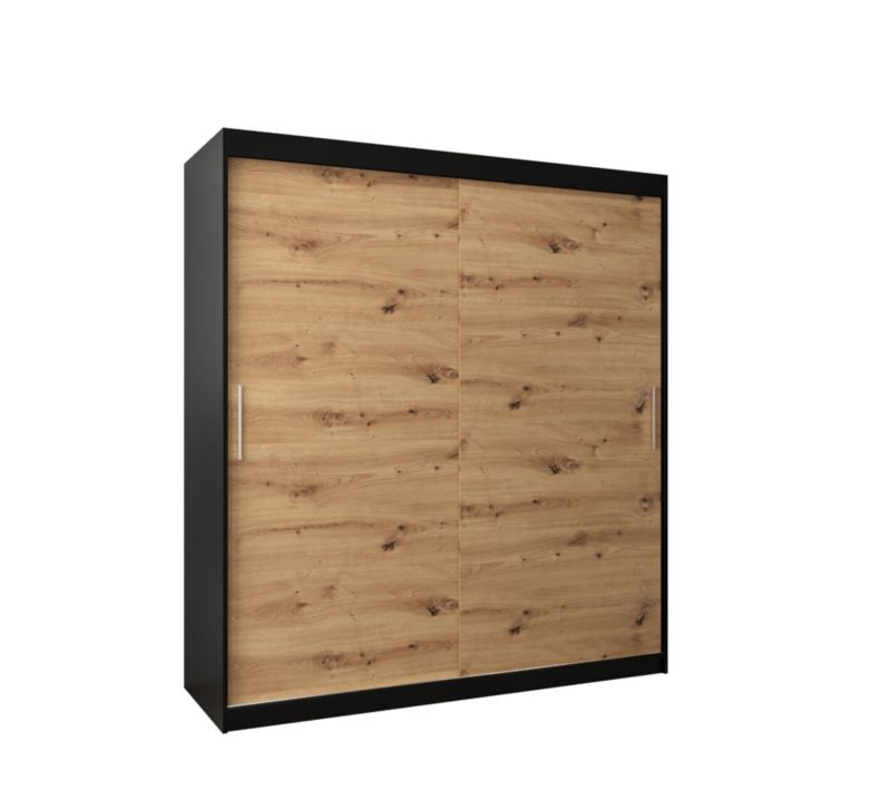 Szafa przesuwna Garderoba Abiks Tokyo 180 czarny + artisan 1 szt.