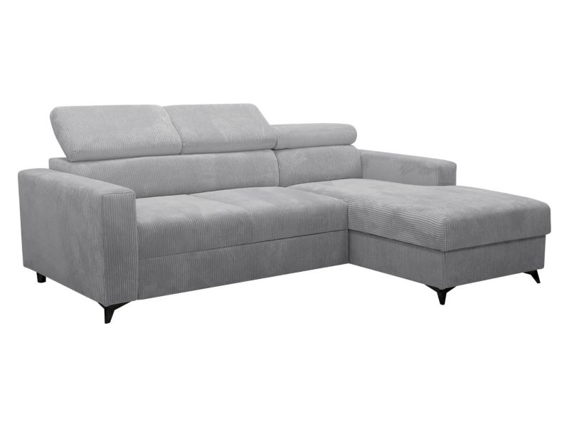 Narożnik z funkcją spania MIRJAN 24 Milano Premium Sztruks prawy 2R+LC jasny szary 1 szt.