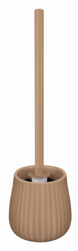 Szczotka WC Kleine Wolke Groove brązowa kamionkowa, efekt soft touch, 42,5 cm, 1 szt.