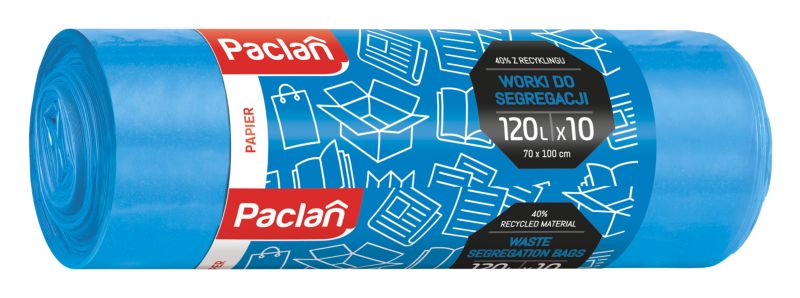 Worek do segregacji papieru 120 l niebieski 10 szt.