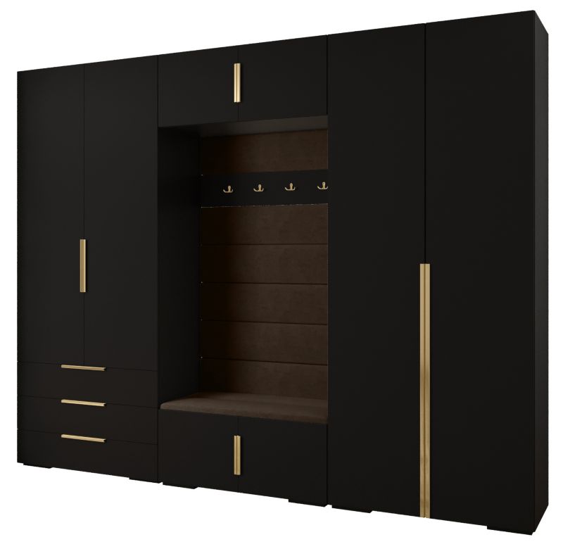 Garderoba do przedpokoju Abiks INOVA 1 Z14 czarny+złoty+manila04 1szt.