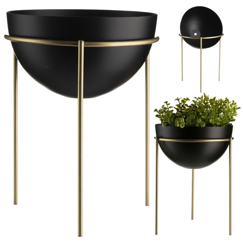 Kwietnik stojący HowHomely Metalowy Złoty 19x25 cm 1 szt.