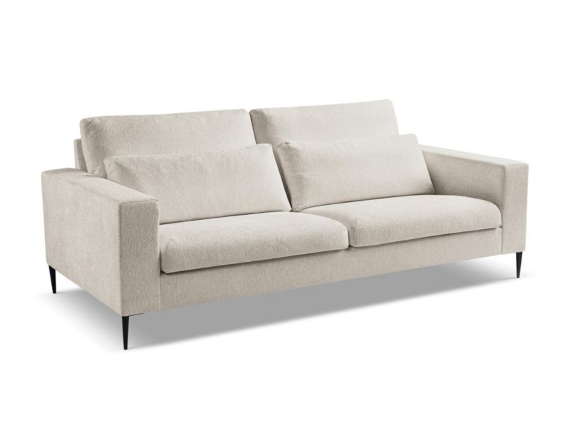 Sofa 3-osobowa LaMiaSofa DIANO z tkaniny szenilowej 221x110 cm beżowy 1 szt.