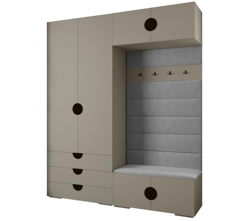 Garderoba do przedpokoju Abiks INOVA 4 Z12 kaszmir+czarny+manila16 1 szt.