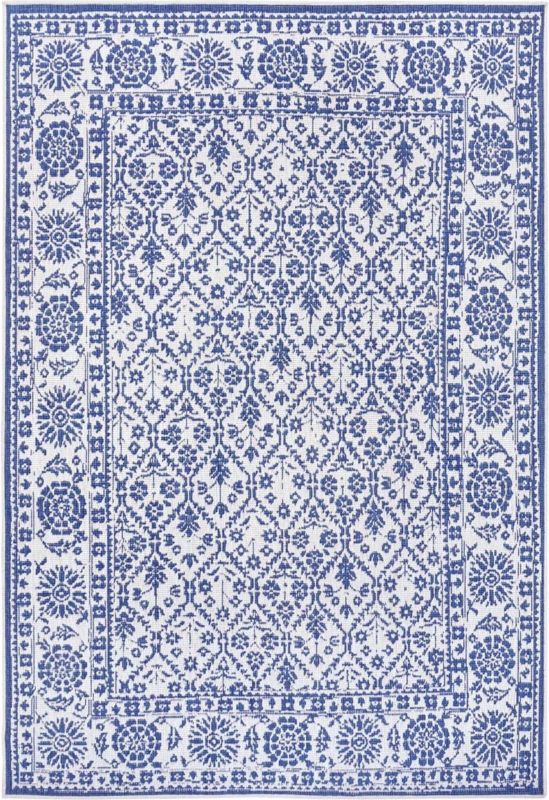 Dywan Northrugs na taras 80x150cm,niebiesko kremowy dwustronny,sznurkowy płasko tkany 1 szt.