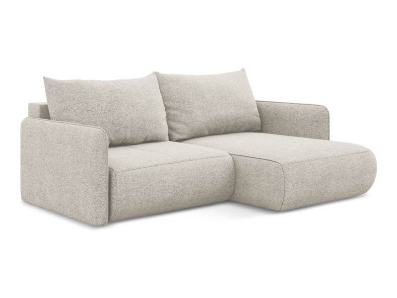 Narożnik prawostronny z funkcją spania LaMiaSofa PALERMO z tkaniny szenilowej 207x148 cm srebrny 1 szt.