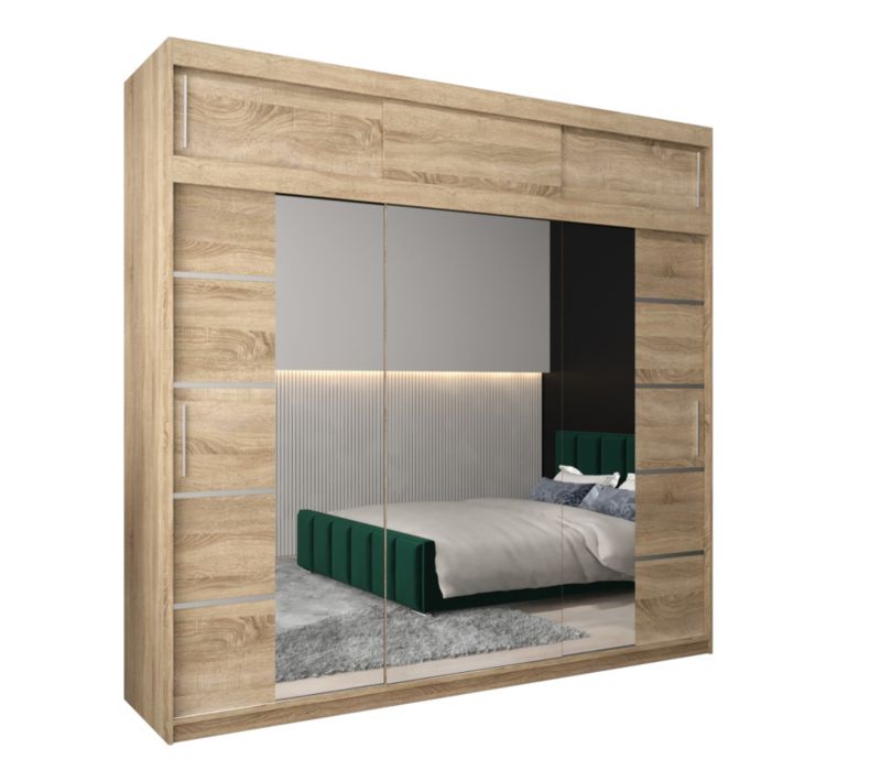 Szafa przesuwna Abiks Verona 4 250 sonoma + sonoma z nadstawką 1 szt.