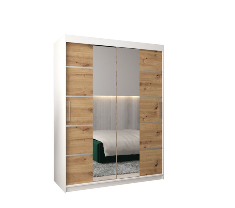 Szafa przesuwna Garderoba Abiks Verona 4 150 biały + artisan 1 szt.