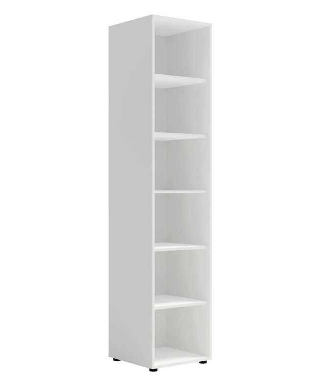 Regał na książki z półkami Bettso Maxivo wysoki do sypialni biały 1szt.