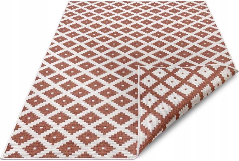 Dywan Northrugs na taras 200x290cm dwustronny sznurkowy,brązowo kremowy płasko tkany 1 szt.