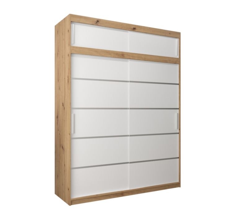 Szafa przesuwna Abiks Verona 1 180 artisan + biały z nadstawką 1 szt.