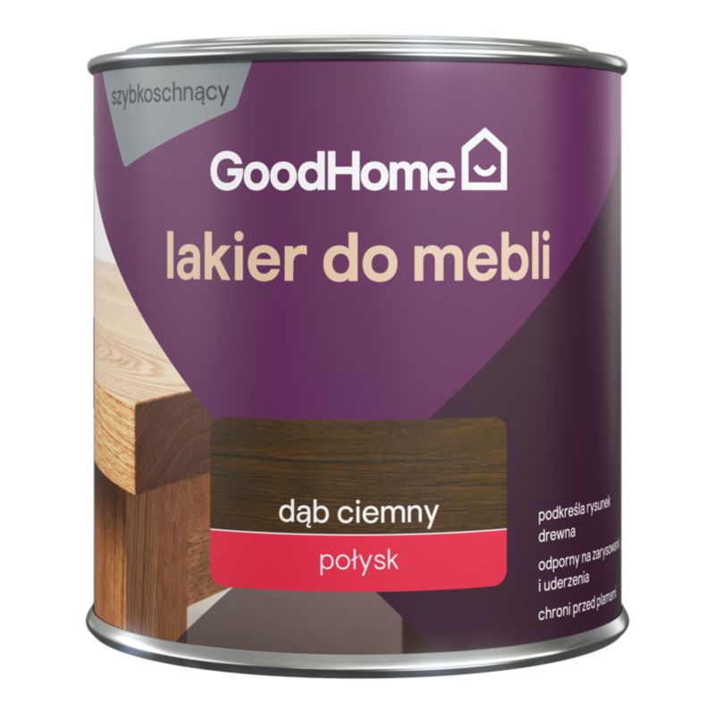 Lakier do mebli GoodHome dąb ciemny połysk 0,25 l