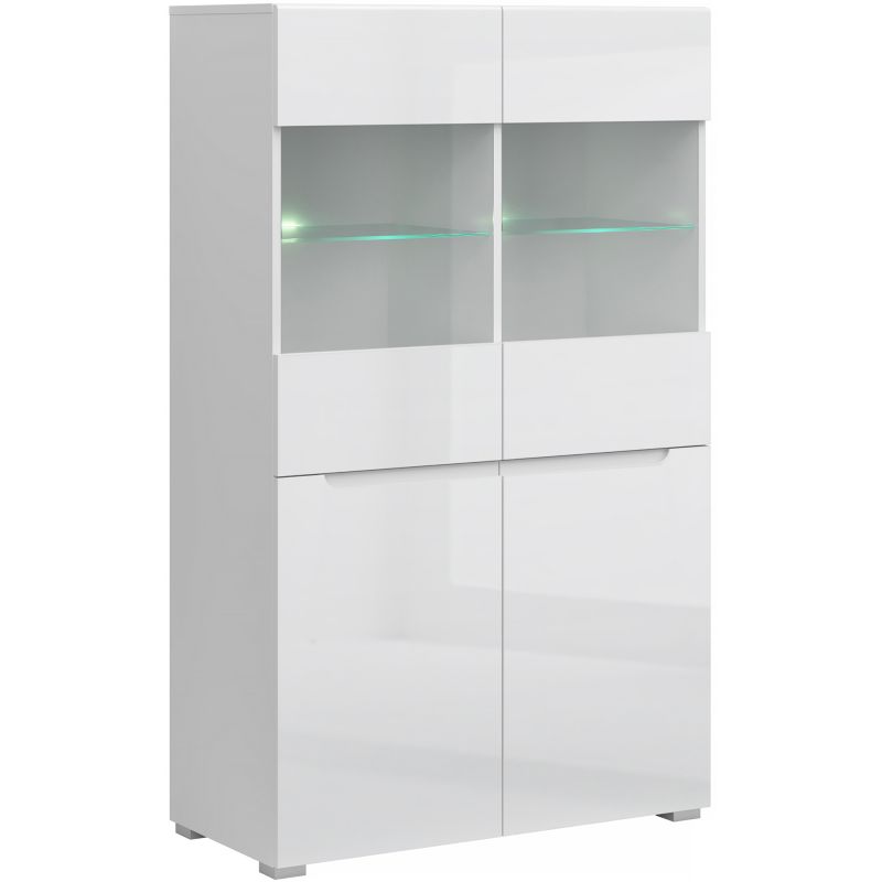 Witryna Mebel Elite MIST do salonu 90 cm Biały Połysk 1 szt