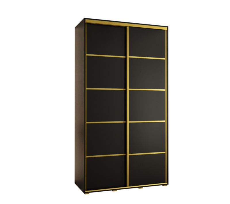 Szafa przesuwna Abiks DAVOS 4 wysoka szer.130cm gł.45cm czarny/czarny/złoty 1szt.