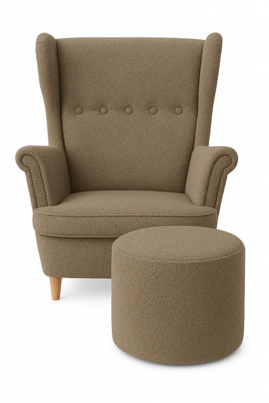 Fotel uszak i pufa Sofello boucle 1 szt