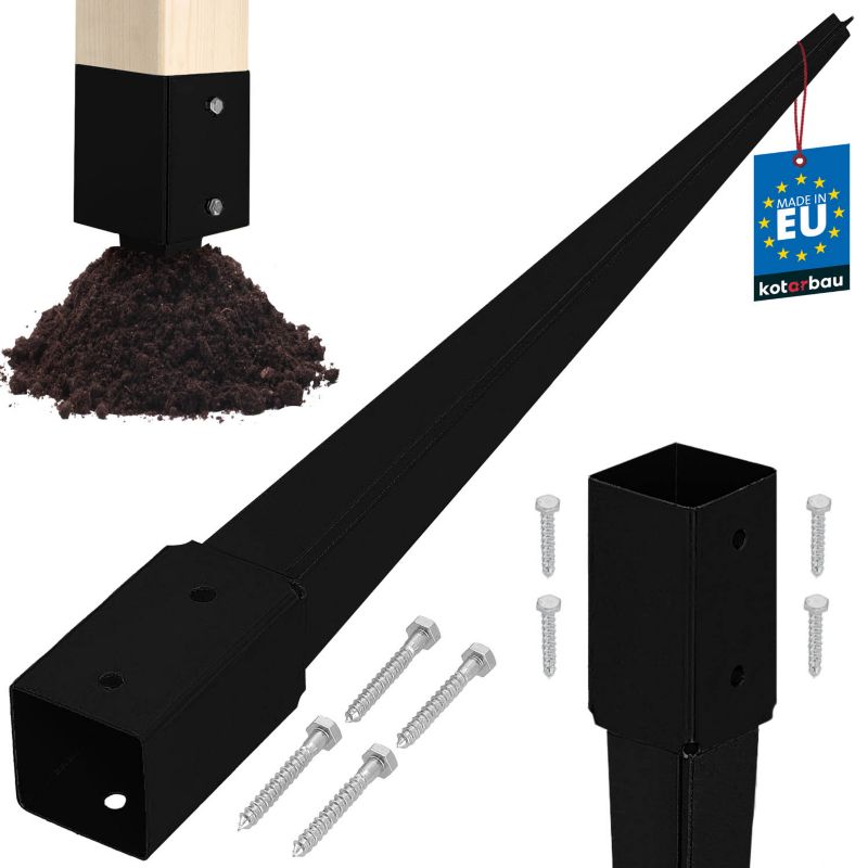 Podstawa słupa KOTARBAU wbijana do ziemi stalowa czarna 50x50x600 mm 1 szt.