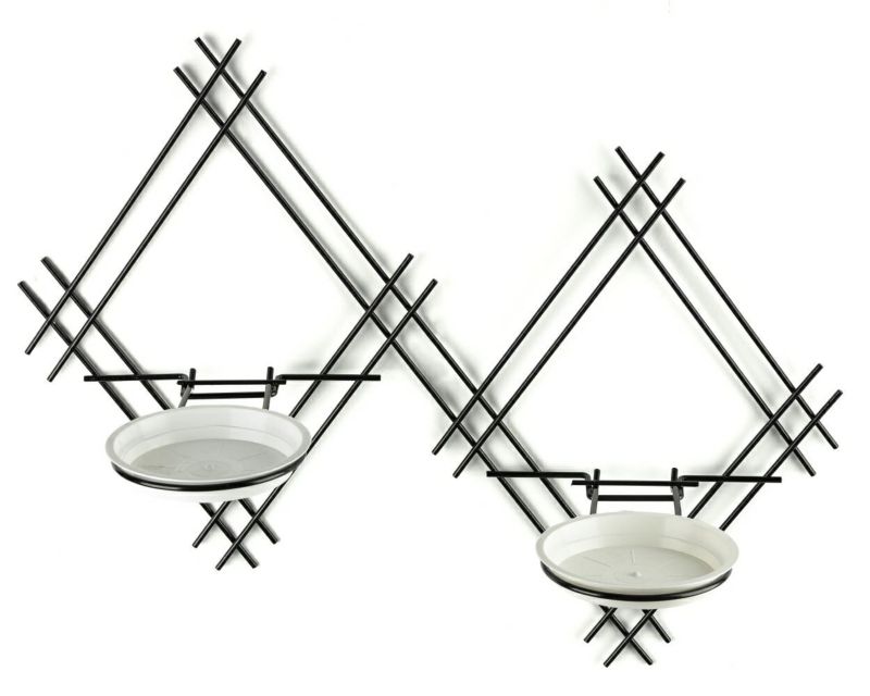 Kwietnik ścienny Dąstal Metalowy Czarny 60x26x41 cm 1 szt.