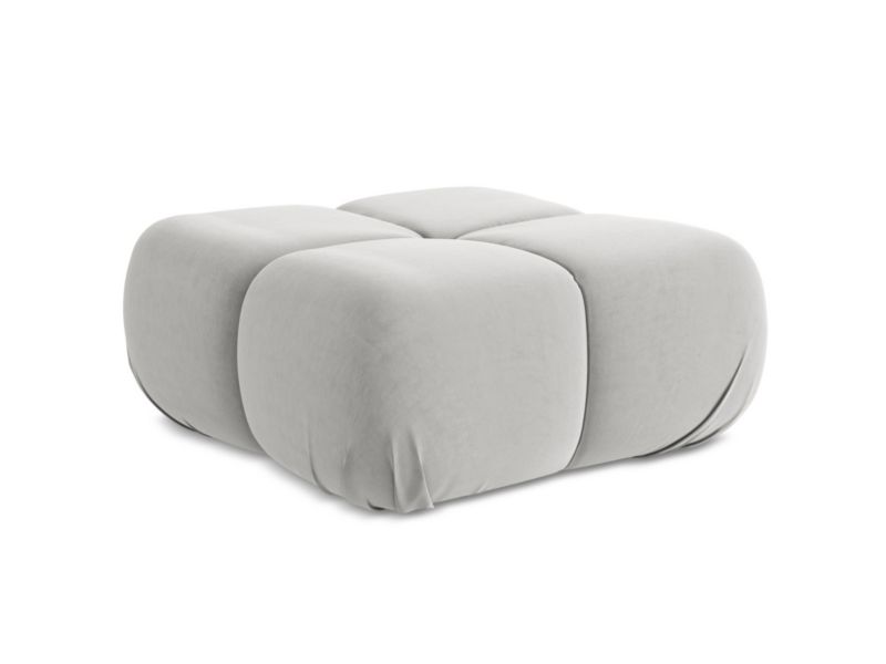 Pufa LaMiaSofa SANREMO z tkaniny welwetowej 95x95 cm srebrny 1 szt.