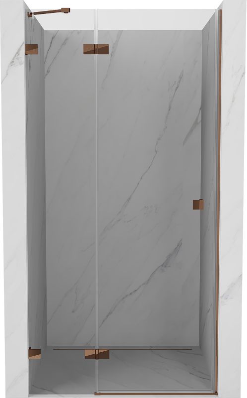 Drzwi prysznicowe uchylne Mexen Lunar różowe złoto 90x200 cm 1 szt.