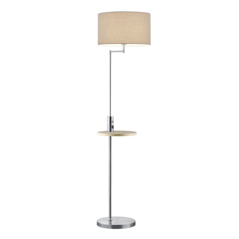 Lampa podłogowa stojąca Trio Claas srebrno-kremowa 1 x E27 x 20W wym: 160 x 40 x 40 cm - 1 szt.