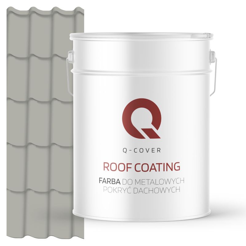 Farba do Metalowych Pokryć Dachowych Q-Cover Szary agatowy RAL7038 Satyna 10L
