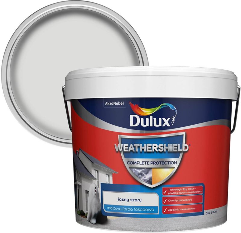 Farba elewacyjna Dulux Complete jasny szary 10 l