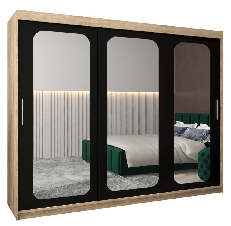 Szafa przesuwna Garderoba Abiks PROMO T3 250 sonoma/czarny 1 szt.