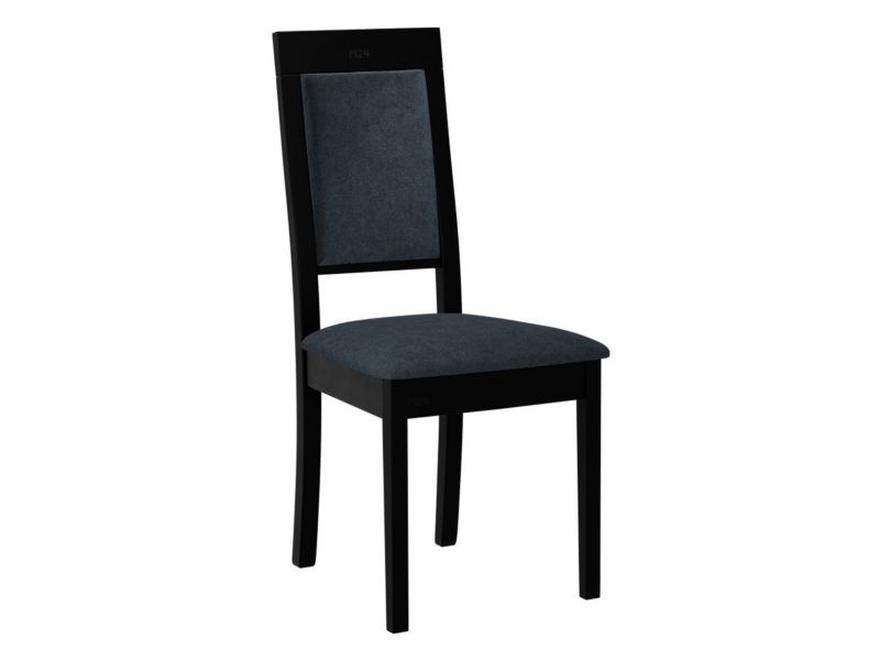 Krzesło MIRJAN 24 tapicerowane Roma XIII czarny/niebieskoszary aksamit 1 szt.