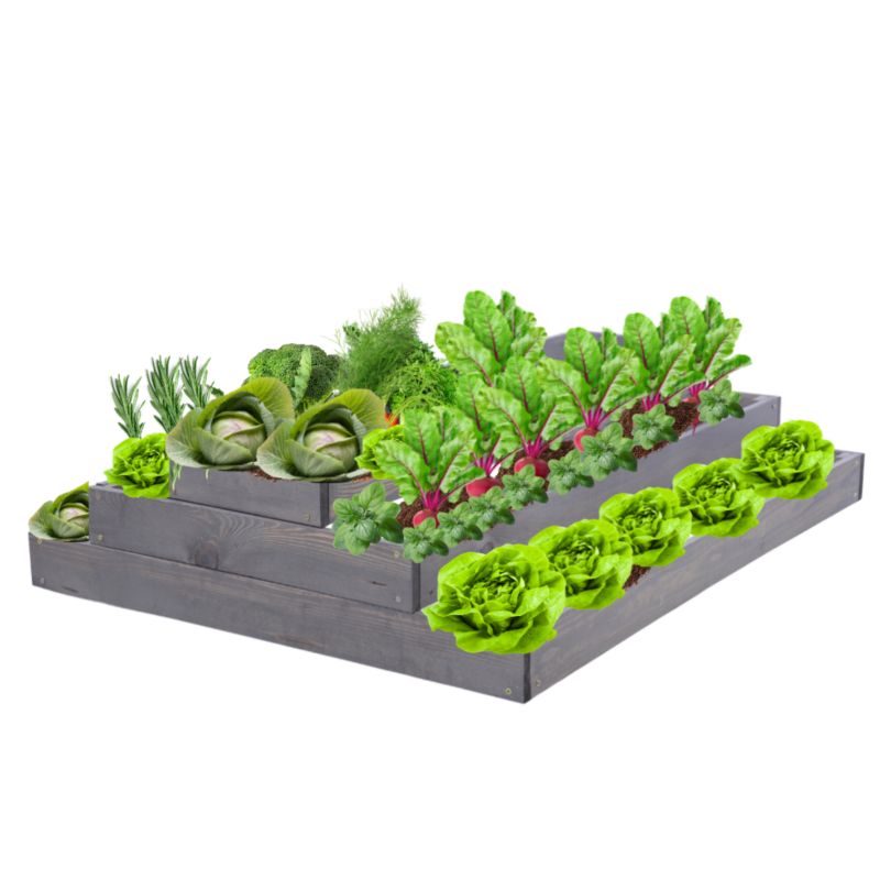 Skrzynia warzywna MODO24 regulowana inspekt 27x90x100 cm szare impregnowane drewno 1 szt