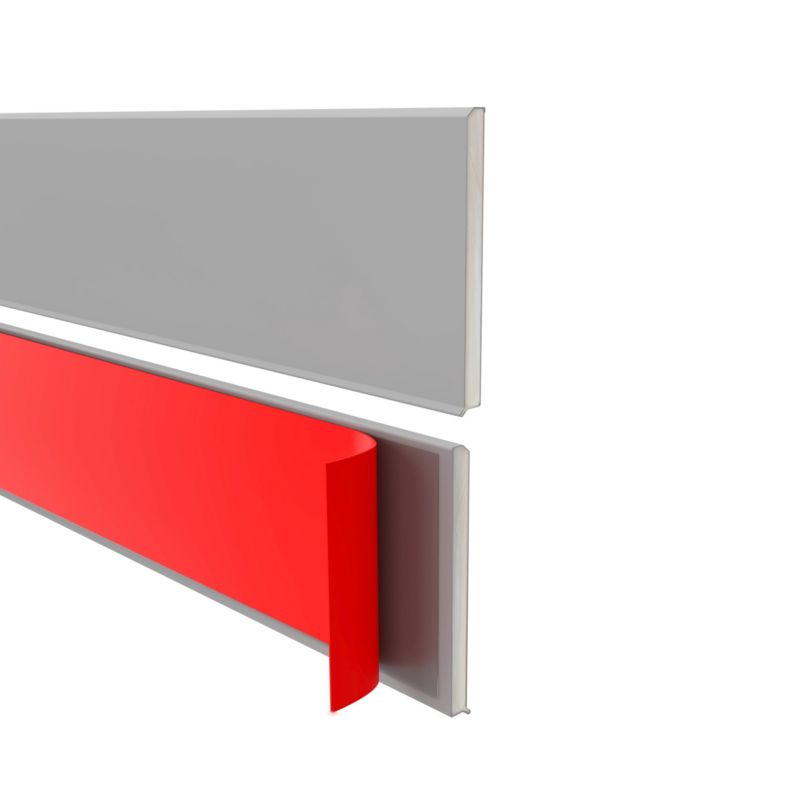 QUEST Listwa przypodłogowa samoprzylepna PVC PREMIUM 10 cm, gładka elastyczna listwa cokołowa FLEX, do podłóg RAL7042, szary, 10 m