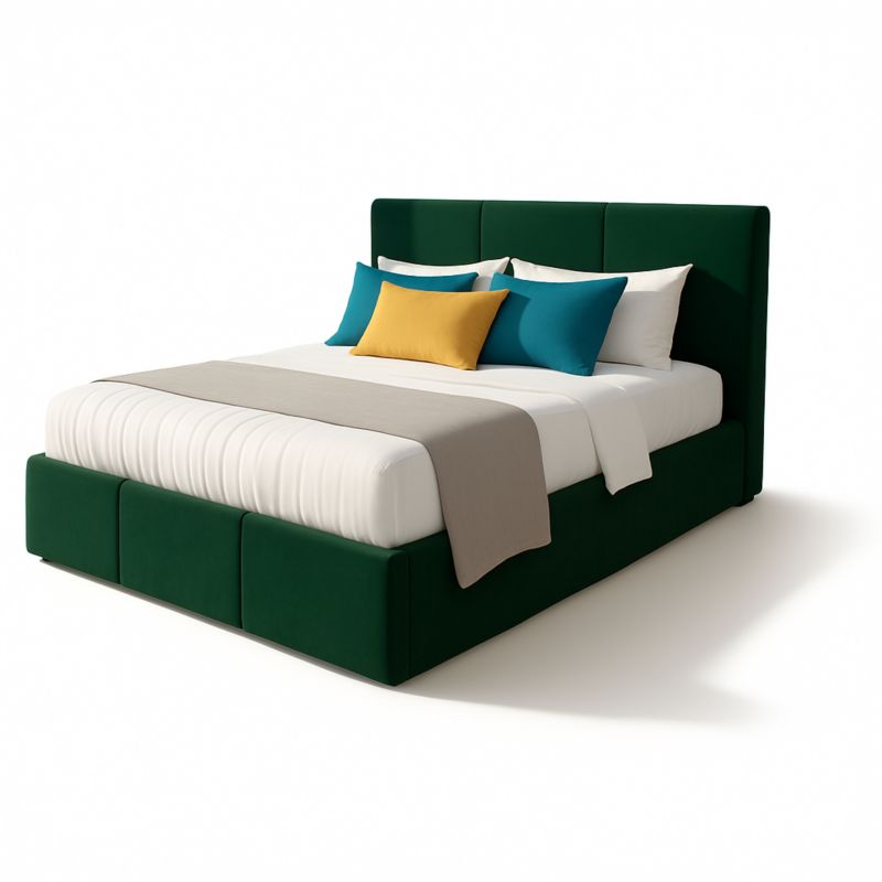 Łóżko tapicerowane z pojemnikiem Bonni VELORA 180x200 velvet zielony 1 szt.