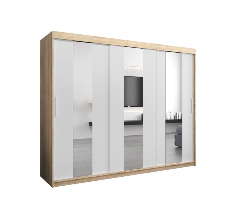 Szafa przesuwna Garderoba Abiks POLE 250 sonoma/biały 1 szt.