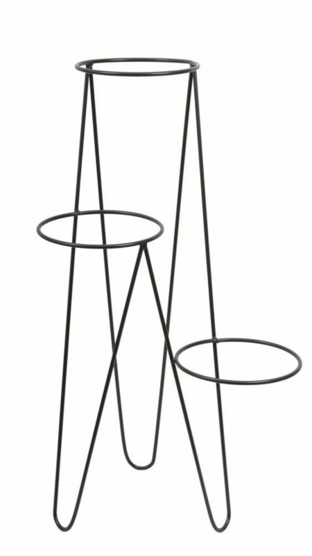 Kwietnik Stojący HowHomely Metalowy Czarny 45x35x95 cm