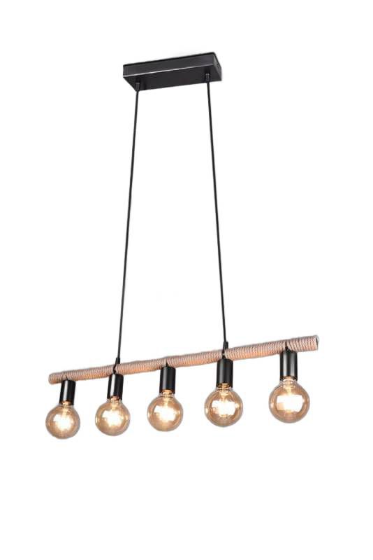 Lampa wisząca RL Einar czarno-brązowa wym: 150 x 80 x 9 cm 5xE27 x 1 szt.