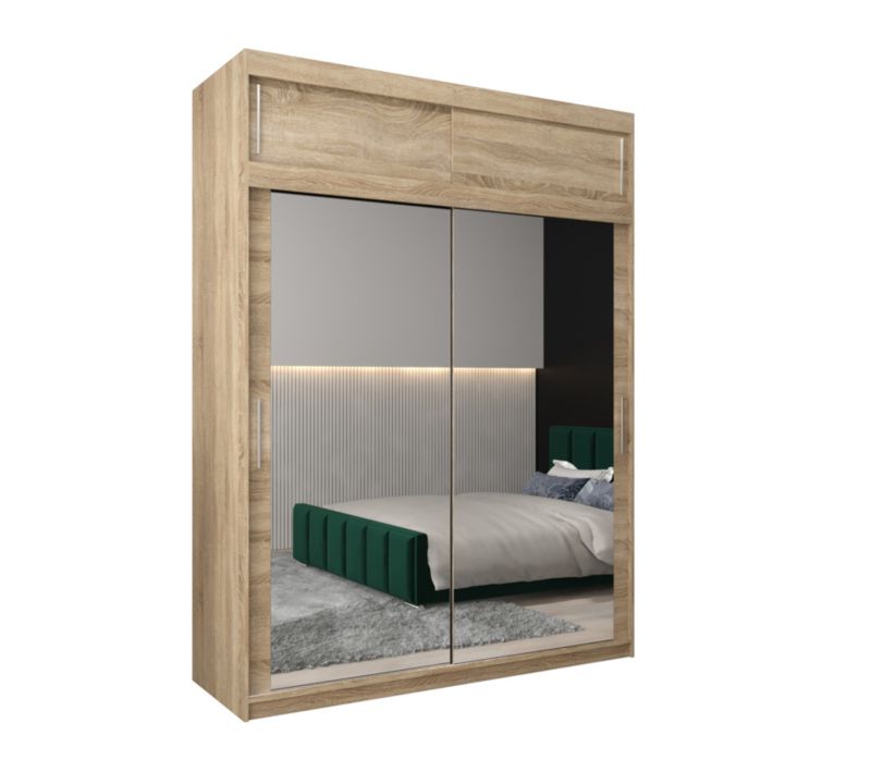 Szafa przesuwna Garderoba Abiks Tokyo 3 180 sonoma + sonoma z nadstawką 1 szt.