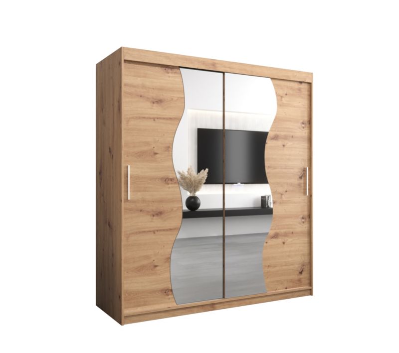Szafa przesuwna Garderoba Abiks MADRYT 180 dąb artisan + dąb artisan 1 szt.