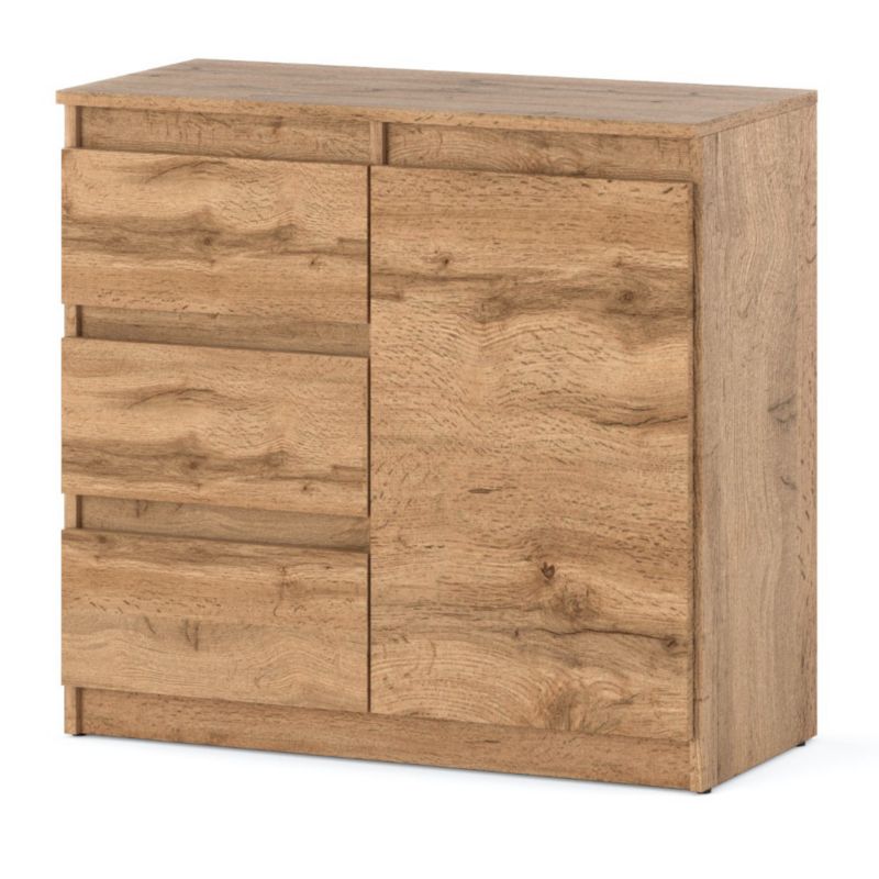Komoda Hurtownia-Mebli Szuflady 3 Agnes 1D3SZ 80cm Dąb Wotan Dąb Wotan 80x35x75 cm 1szt.